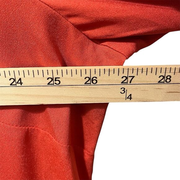 Charter Club Woman Orange Button Up Blouse, Pockets, Missing Size Tag, Est. 3X - Picture 8 of 8